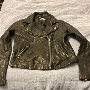 Madewell black Leather Moto Jacket